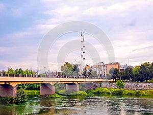 The view of YeÃÅ¸ilÃÂ±rmak river in Ãâ¡arÃÅ¸amba district of Samsun city. photo